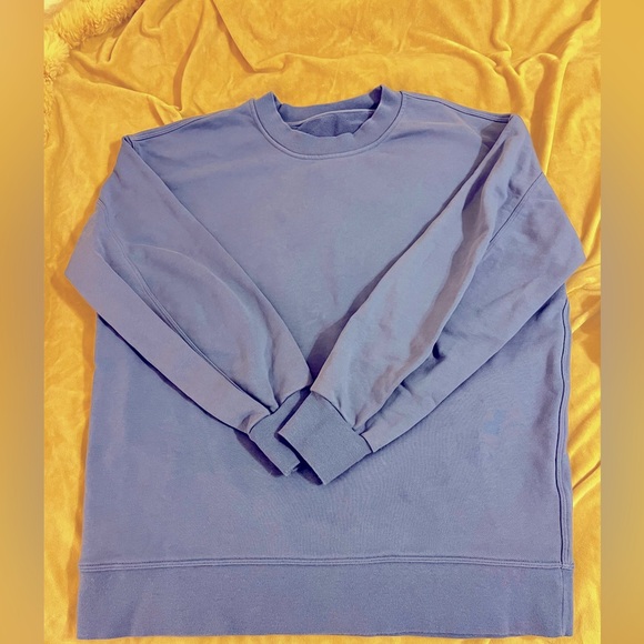 Lululemon oversized crewneck sweatshirt sky blue lightweight cotton small - Picture 3 of 3